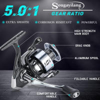 Carrete De Pesca Giratorio Sougayilang Resistente a La Corrosión Con Bobina De Aluminio Ratio De Engranajes 5.0:1 Para Nueva Experiencia De Pesca - details 3