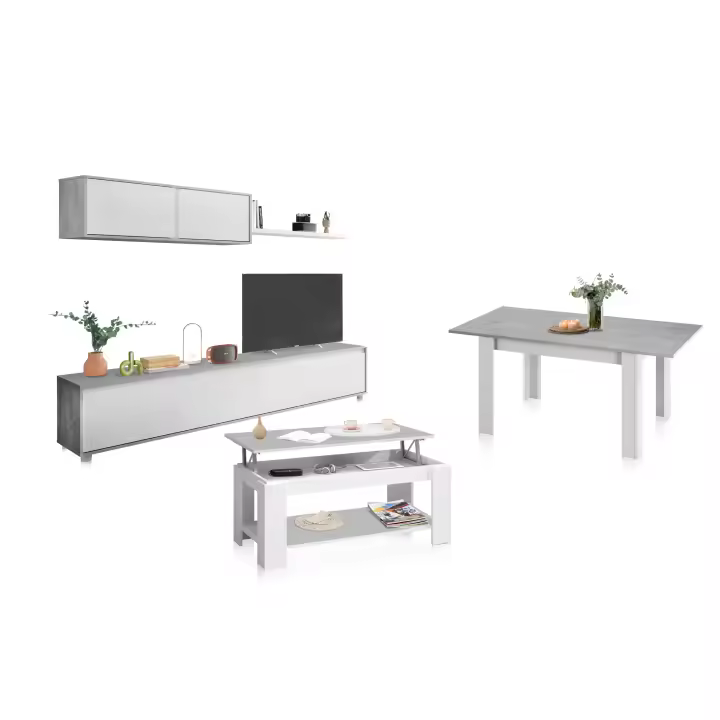Habitdesign -Pack salón con mesa de centro y mesa de comedor Arlet Max - 1