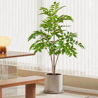 Arbusto Artificial De Ficus Grande 76-140cm Hojas De Palma Verdes Postizas Para Decoración De Jardín Y Hogar Material Plástico - details 1