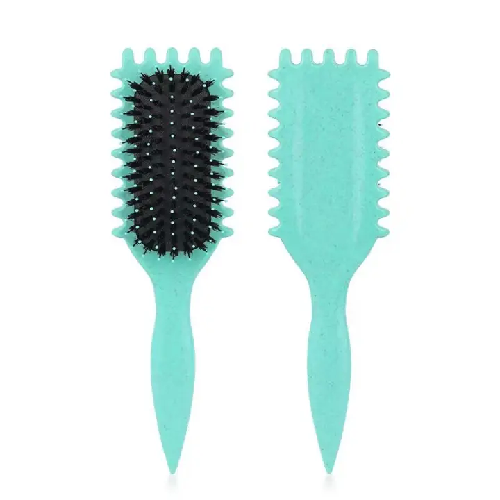 Cepillo pelo Para Rizos Perfectos, Rizo, cepillo para definir rizos, Cabello PARA EL Cabello con Cerdas de Jabalí, Peinar para desenredar, dar forma y definir, dar forma y definir rizos para mujeres y niñas,cepillo desenredante anti tirones - 1