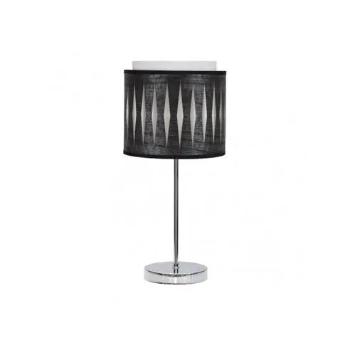 FABRILAMP Lámpara de Mesa Alexandra Cromo/madera Negra 42x17x17 Cm - Diseño Elegante - 1
