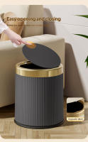 Basurero De Lujo Con Tapón Para Oficina Sala De Estar Baño Redondo Con Cesta Interior Desmontable Contenedor De Residuos De Plástico Rectangular - details 5