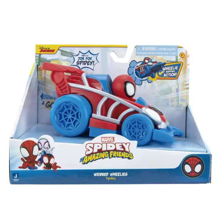 Coche Spidey webbed Wheelies ¡con funcion de tracción hacia atrás!! 15 cm - Modelos surtidos (Toy Partner SNF0014) - 1