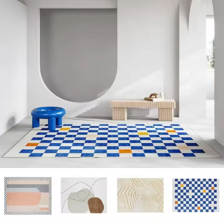 Carpetas Modernas De Pared Para Sala De Estar Y Dormitorio Alfombra Suave De Poliéster No Eslipiente Para Baño Y Sofa Decoración De Lujo - 1