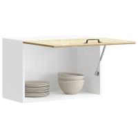 vidaXL Armario de pared de cocina Lucca madera ingeniería blanca en color Blanco/Roble ahumado/Roble Sonoma y más | almacenamiento funcional diseño moderno para baño dormitorio sala - details 2