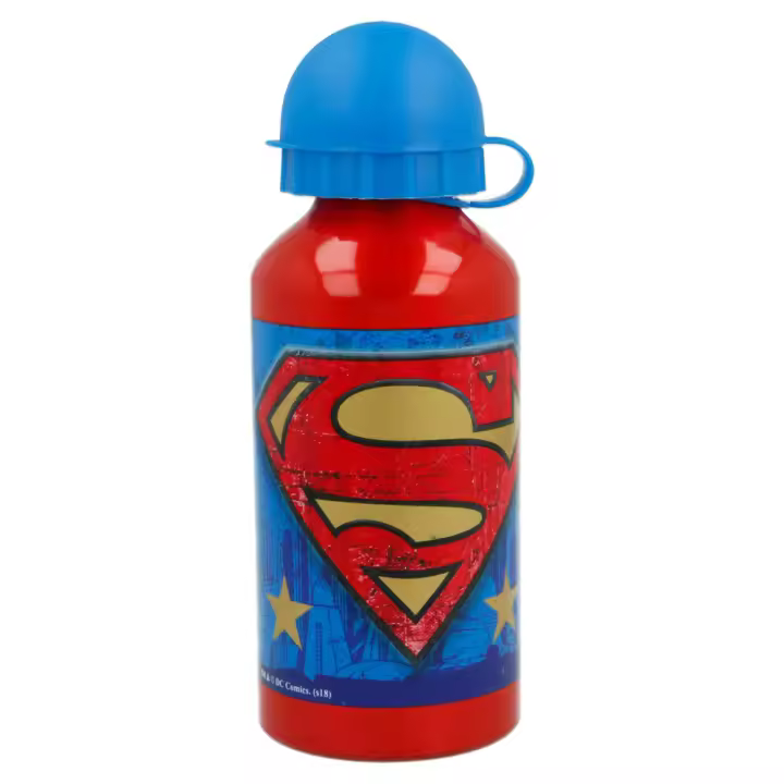 DC Comics Superman Stor Bidón de Aluminio 63612 Rojo Niño - Capacidad 400 Ml - 1