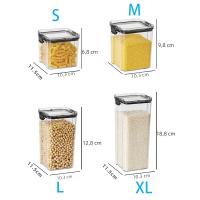 Caja De Almacenamiento De Alimentos Transparente Con Tapa Contenedor Plástico Para Cocina Y Alacena Organizador De Canastillas - details 0