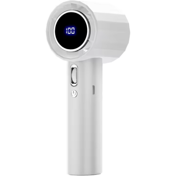Ventilador de turbo de mano, ventilador portátil de mano, Ventilador portátil de carga USB, Exhibición digital El clima cálido debe tener suministros para el trabajo, acampando el picnic de - 1