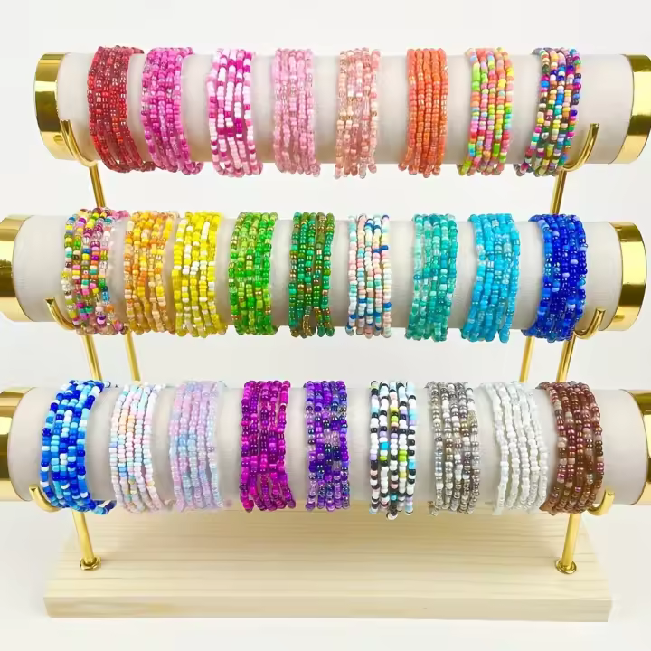 Vedawas 30-Piece Pulseras De Bohemia Aleatorias (Colores Variados) Hechas a Mano Con Cuentas Coloridas Para Primavera Verano Playa - 1