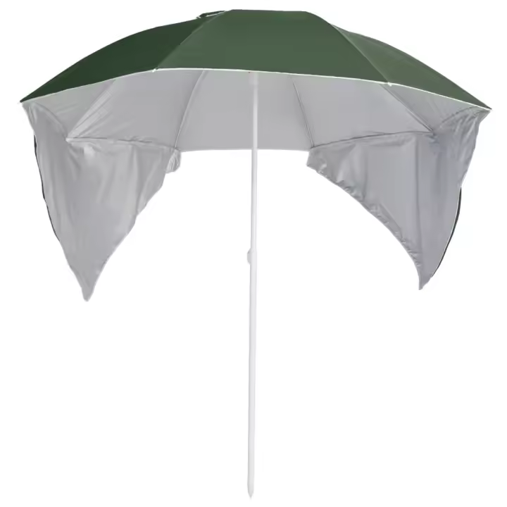 Sombrilla de Playa con Paredes laterales Verde 215 cm - 1