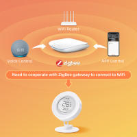 Sensor De Temperatura Y Humedad Inteligente AVATTO Tuya ZigBee Con Pantalla E-ink Batería De Bajo Consumo Control Por APP Compatible Con Alexa Y Google Home - details 2