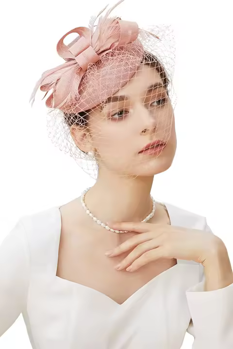 Nueva Fascinadora Pillox Para Boda Sombrero De Encaje Y Plumas Para Mujer Headband De Malla Para Fiesta De Té Accesorio De Cabello Para Mujer - 1