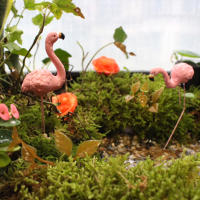 4pcs Decoraciones De Pato De Resina Rosa Para Jardín Patio Piscina Juego De Micro- Paisaje Mesa De Arena Exterior - details 14
