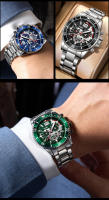 Reloj De Pulsera De Lujo Para Hombre POshi Resistente Al Agua Con Cronógrafo Y Foco Luminoso Correa De Aleación Fecha Reloj De Negocios - details 13