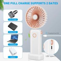 Ventilador de mano, ventilador Eléctrico portátil, badería recargable USB, Tiempo de trabajo de 3,5 a 10 horas, plegable a 90 ° - details 1