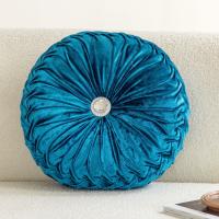 Almohada redonda de terciopelo con forma de rueda y diseño de flor de hielo para sofá, mesita de noche, ventana salediza, futón, almohada de calabaza - details 12
