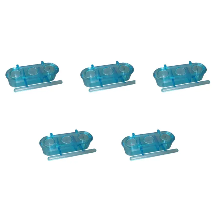 Lisa Comederos para Aves - 5 Comederos de 3 Huecos - Almacena y Sirve Comida - Para 3 Pájaros. Ideal para Canarios - 1