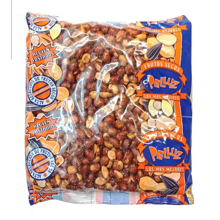 Pelluz Cacahuete Frito con Piel 1 Kg - Maní Frito - Delicioso Snack de Cacahuetes - Marca Pelluz - 1
