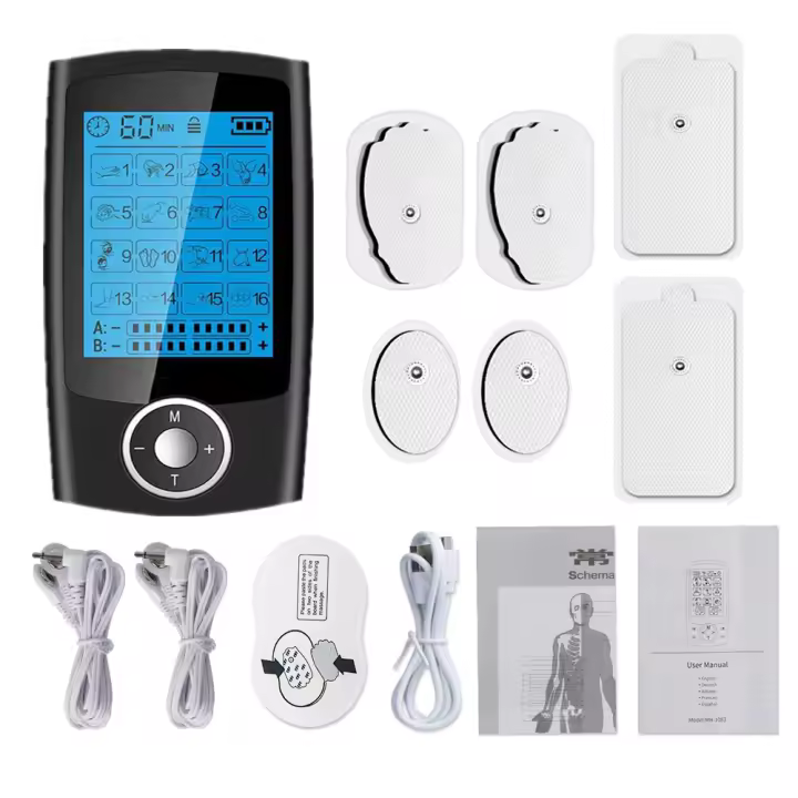 Estimulador Muscular Eléctrico Con 16 Modos Doble Canal EMS TENS Therapy Física Masajeador Corporal Electroestimulador Para Relajación - 1