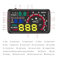 Proyector De Pantalla De Visión Aumentada W02 Head up Display OBD HUD Sistema Inteligente De Coche Medidor De Velocidad Inteligente Consumo De Combustible Y Voltaje - details 5
