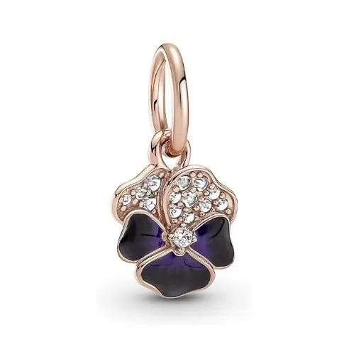 Pandora Charm Colgante Flor Pensamiento Morado 780776C01, Viene con embalaje de Caja de Rego original. - 1