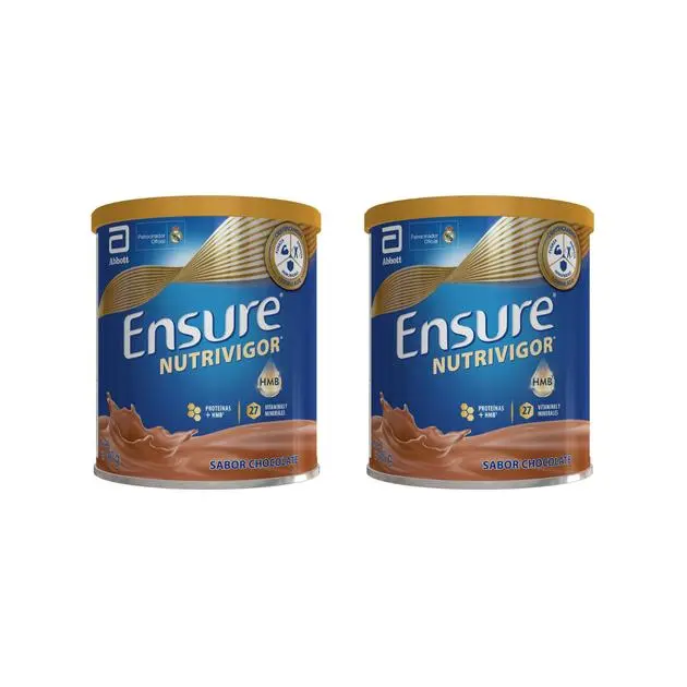 Ensure Nutrivigor  Pack 2 x 400g Complemento Alimenticio para Adultos con HMB, Proteínas,  Sabor Chocolate - 1