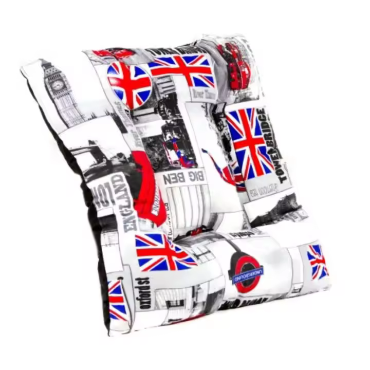 Coshano Cama para Perros Gatos con acolchado cojín grueso y cómodo 60x60x10 Estampado Inglaterra - 1