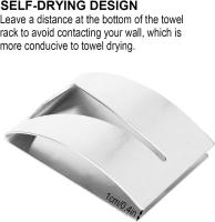 4Pcs Self Adhesive Metal Towel Holders, Stainless Steel Hand Towel Hook Tea Towel Hook Rack for Bathroom Kitchen - details 1