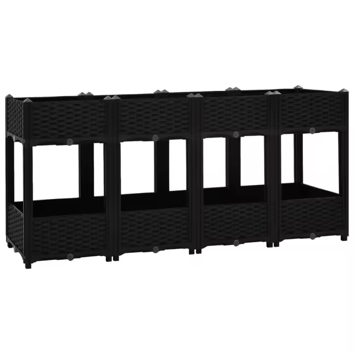 vidaXL Arriate 160x40x71 cm polipropileno Color Gris oscuro,  Marrón,  Negro y mas - 1