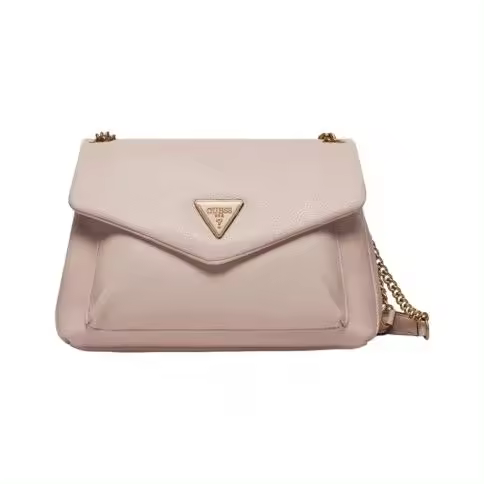 Mujer Bolsa de hombro Guess Laryn cuero rosa claro correa de hombro - 1