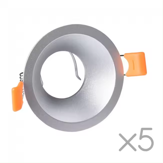 Wonderlamp Pack 5 Empotrables Confort Redondos (plateado) - 1