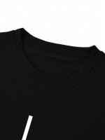 Camiseta De Verano Para Hombre Algodón 100% Ajustada Deportiva Casual Con Estampado De Letras DREAM Manga Corta Cuello Redondo - details 4