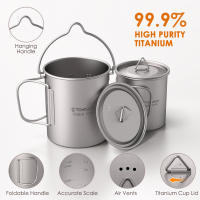 Juego De Cocina Ultraligero De Titanio Tomshoo 3 PCS Con Olla De 750ml Taza De Agua De 450ml Y Cuchara Plegable Para Camping Y Excursiones Al Aire Libre - details 6