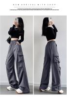 Pantalones Deportivos Casual Para Mujer Con Pierna Ancha Algodón Quick-Dry Cintura Alta Pantalones De Correr Al Aire Libre Pantalones De Baile Sueltos - details 1