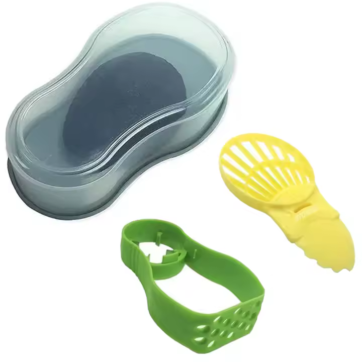 monTTese Kit completo 3 en 1 Recipiente de Almacenamiento de Aguacate Reutilizable, Recipiente de Almacenamiento de Aguacate Individual Recipiente de Aguacate, cortador y pelador de aguacate todo en uno - 1