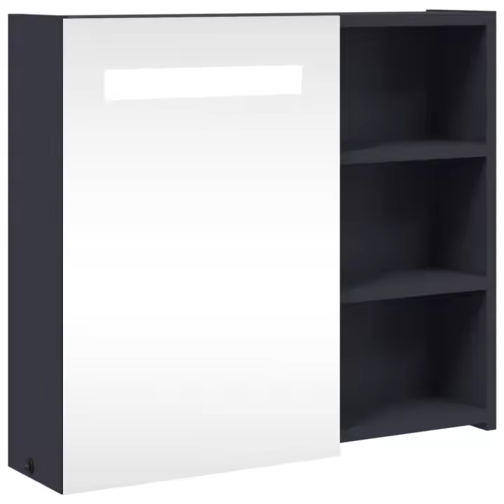 ¿Mueble de BA? O WITH Espejo y Luz LED gris 60x13x52cm - 1