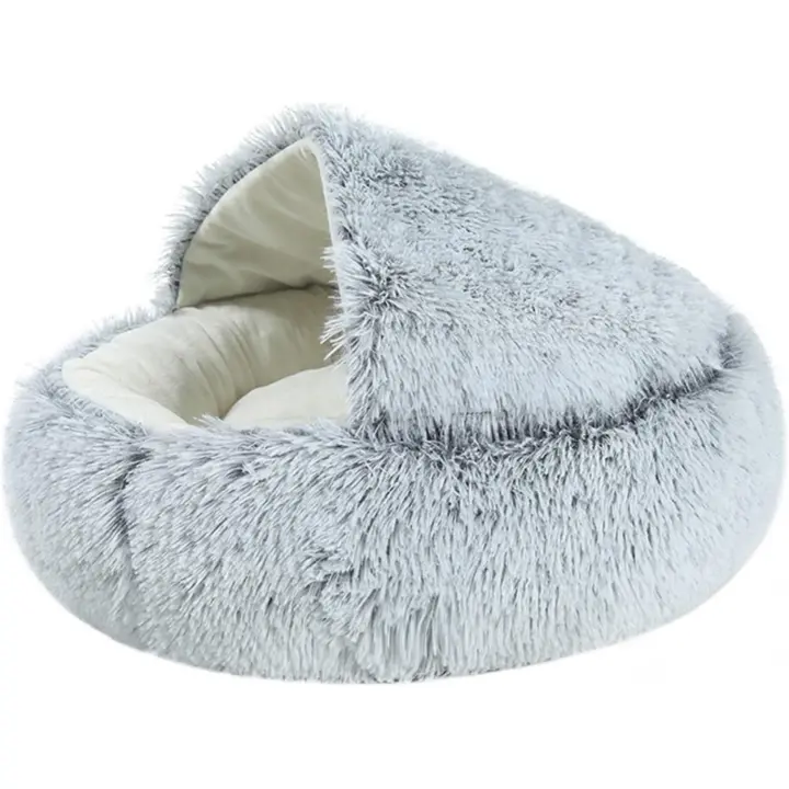 Cama para Gatos de Sueño Profundo, Cálida y de sudadera, asequible de limpiar, base antideslizante - 1