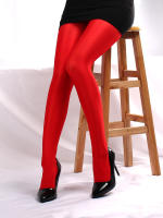 Medias Reflectantes De Aceite De Escenario Para Mujer Tights De Brillo Plateado Y Plateado Con Diseño De Pantimedias Sissy - details 6