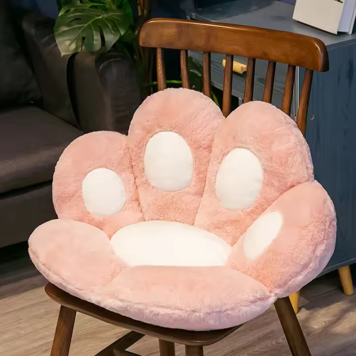 Alfombra De Cojín De Tela De Peluche Gato Kawaii 70x60cm Suave Y Cálida Para Sala De Estar Oficina Decoración De Habitación Diversión Al Descansar - 1