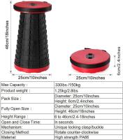 Taburete plegable para acampar Taburete plegable de plástico retráctil Taburete ligero portátil para pesca Barbacoa Al Aire Libre Interior Cocina Carga máxima 150KG - details 4