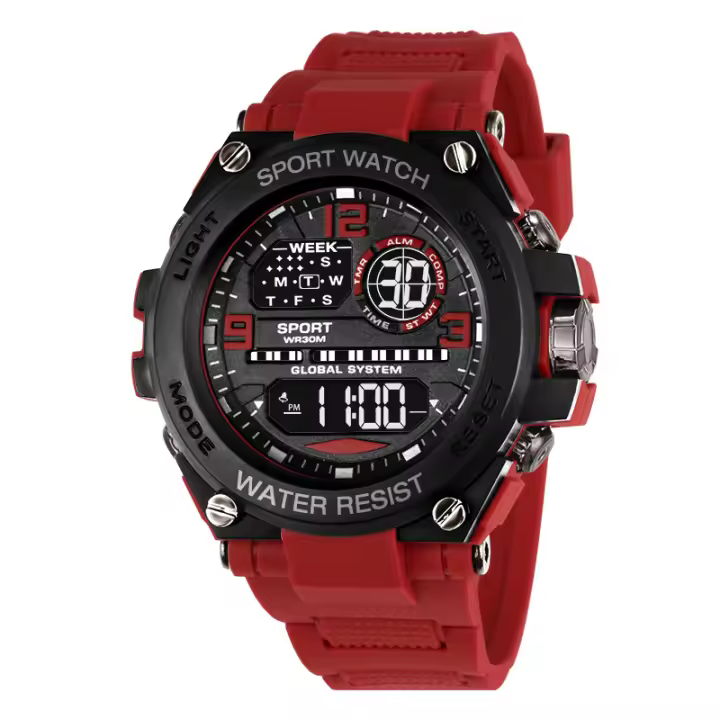Reloj Deportivo Digital De Lujo Para Hombre Con Calendario Y Cronómetro Impermeable Reloj De Pulsera De Cuarzo Resistente Al Agua Para Exteriores - 1