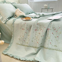 Cubierta De Edredón De Verano Con Bordado De Flores Y Volantes Estilo Princesa Coreana 1/3Pc Fundas Para Edredón Microfibra Seda 400TC Sin Alérgenos Para Adultos - details 15