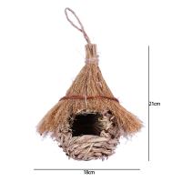 Nido De Colibrí Tejido a Mano Cueva Para Pájaros Wren Finch Decoración De Jardín Exterior Caja De Pájaros De Madera - details 5