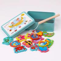 Juego De Pesca Magnético De Madera Montessori Juguete Educativo Para Niños Entrenamiento De Habilidades Motoras Puzzle De Pescar Pez - details 3