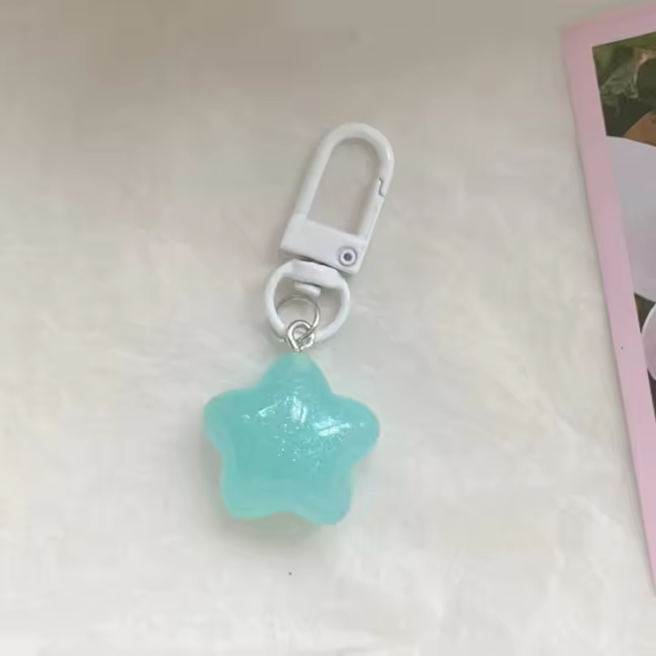 Llavero De Plástico En Forma De Estrella Pentagrama Creativo Para Niñas Accesorio Para Mochila Y Auriculares Regalo Para Parejas - 1