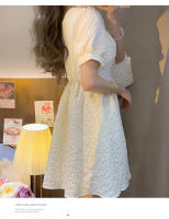 Vestido Vintage Bordado YUQI Para Mujer Verano 2024 Cierre De Cremallera Estilo Hepburn Retro Elegante Mini Con Cinturón Y Bow - details 10