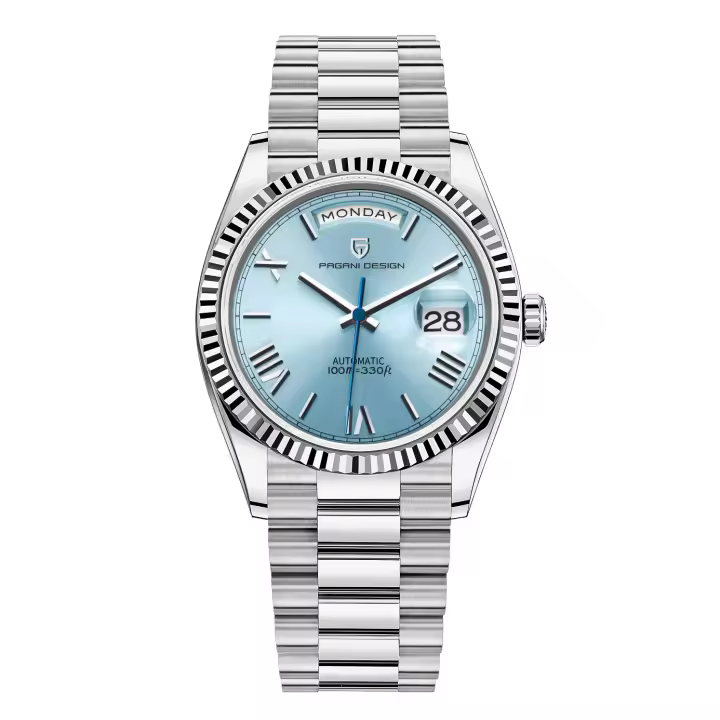 Reloj Mecánico De Lujo Para Hombre PAGANI DESIGN 2024 Cristal De Saphir Calendario Resistente Al Agua Y Shock Con Marca De Acero Inoxidable - 1
