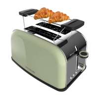 Tostador vertical verde 850W con doble ranura corta y soporte para panecillos - Toastin' time - details 1