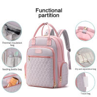 Moda Momia Bolsa de gran capacidad madre y el bebé Bolsa multifuncional de mano impermeable pañal Bolsa Hambros mochilas - details 0