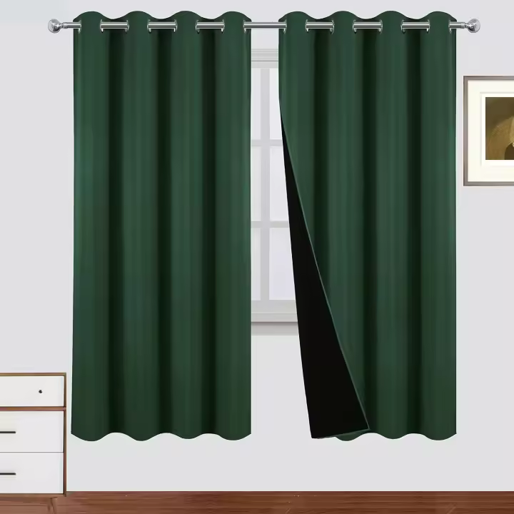 Cortinas de 52.0 X71.7 in, Cortinas Verdes, 2 paneles, cortinas de dormitorio con Cierres de techo - 1